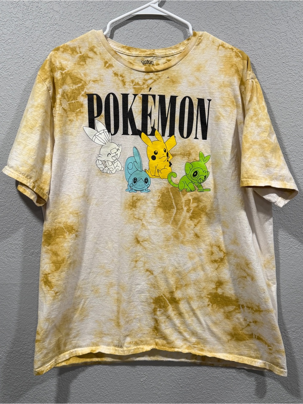 Yellow Tie-Dye Pokémon Short Sleeve Tee
